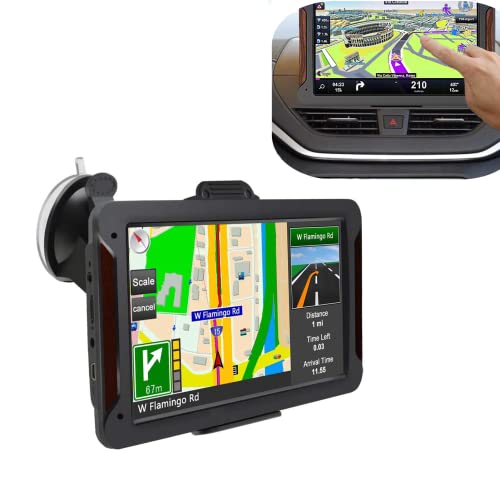 Breadom Car GPS Navigation 7" Car GPS Navigator Portable Truck Voice Guidance Navigator HD Touch Screen Multi-country kaart en taalkeuze Inclusief USA,Canada,Mexico