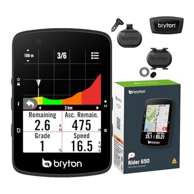 Bryton Rider 650T GPS fietscomputer met dual sensor kit en HRM Bryton Rider 650T GPS fietscomputer met dual sensor kit en HRM