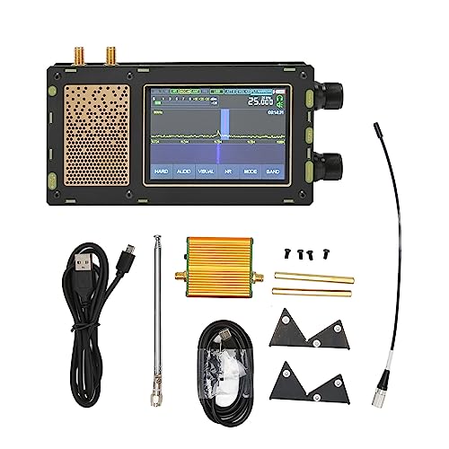 Topiky 50 KHz Tot 2 GHz DSP SDR-ontvanger, Malachiet-radio-ontvanger met 3,5-inch IPS-aanraakscherm, Upgradeversie Malahit SDR Kortegolf-radio-ontvanger met Filterondersteuning Dubbele (DSP SDR V3-host met geluidsarme versterker)