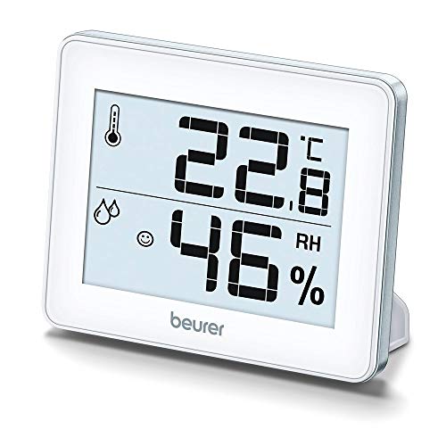 Beurer HM 16 Thermo-Hygrometer, Weergave van Temperatuur en Luchtvochtigheid, Smiley-Weergave