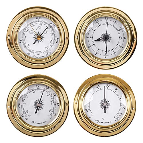 JINYISI barometer, thermometer, hygrometer, barometers voor thuis, barometrische manometer, 4 stuks/set analoog weerstation