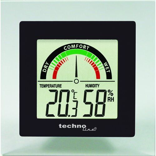 Technoline temperatuurstation WS 9415 met weergave van de binnentemperatuur, weergave van de luchtvochtigheid binnen en weergave van ruimtecomfort transparant