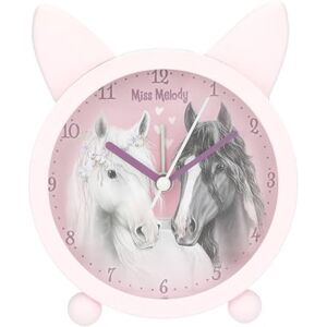 Depesche 13260 Miss Melody Fantasy Horse Wekker in roze voor kinderen, met paardenmotief en oren, stille klok met lichtfunctie, batterij inbegrepen Depesche 13260 Miss Melody Fantasy Horse Wekker in roze voor kinderen, met paardenmotief en oren, stille klok met lichtfunctie, batterij inbegrepen