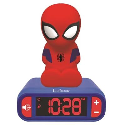Lexibook Spider-Man digitale wekker voor kinderen met nachtlampje, snooze en geluiden, kinderklok, lichtgevende Spiderman, Marvel superhelden, kleur blauw RL800SPLXB Lexibook Spider-Man digitale wekker voor kinderen met nachtlampje, snooze en geluiden, kinderklok, lichtgevende Spiderman, Marvel superhelden, kleur blauw RL800SPLXB