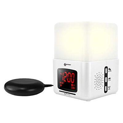 Geemarc Radio Wekker met Krachtige Wekker en Trilkussen De Wake 'N' Shake Light Simuleert een Zonsopgang om je Zachtjes Wakker te Maken Voor Slechthorenden en Zware Slapers Geemarc Radio Wekker met Krachtige Wekker en Trilkussen De Wake 'N' Shake Light Simuleert een Zonsopgang om je Zachtjes Wakker te Maken Voor Slechthorenden en Zware Slapers