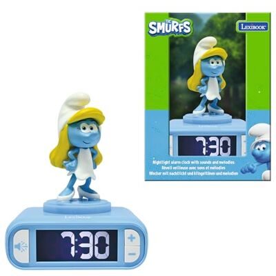 Lexibook , Smurfen Nachtlampje Wekker, Geluiden en Melodieën, Verlicht LCD-scherm, Lichtgevend, Snooze, Blauw, Klein Lexibook , Smurfen Nachtlampje Wekker, Geluiden en Melodieën, Verlicht LCD-scherm, Lichtgevend, Snooze, Blauw, Klein