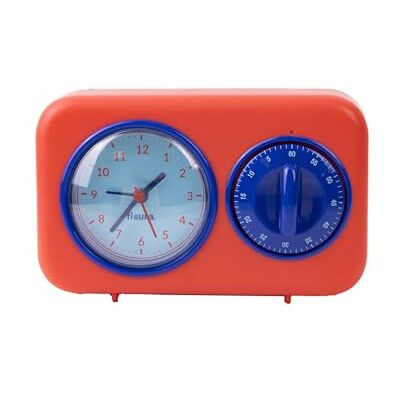Fisura Retro keukenwekker rood. Analoge keukenwekker van 60 minuten. Multifunctionele timer met klok en alarmfunctie. Originele timer. Pomodoro timer. Fisura Retro keukenwekker rood. Analoge keukenwekker van 60 minuten. Multifunctionele timer met klok en alarmfunctie. Originele timer. Pomodoro timer.