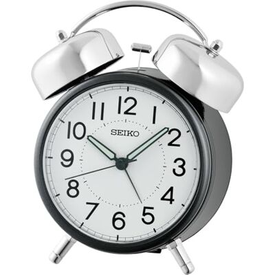 Seiko Clock wekker zwart metallic Seiko Clock wekker zwart metallic