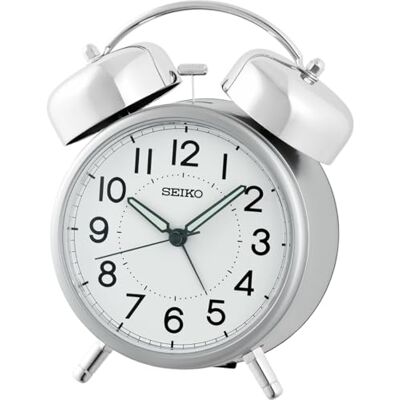 Seiko Clock wekker zilver metallic Seiko Clock wekker zilver metallic
