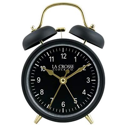 La Crosse Technology La Crosse 617-3314BG Zwart Twin Bell Quartz Wekker La Crosse Technology La Crosse 617-3314BG Zwart Twin Bell Quartz Wekker