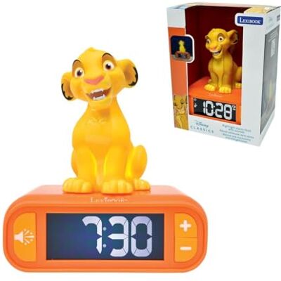 Lexibook , Disney The Lion King, Simba Nachtlampje wekker, Geluiden en Melodieën, LCD Backlit scherm, Lichtgevend, Snooze, Geel/Oranje, RL800ANLXB Lexibook , Disney The Lion King, Simba Nachtlampje wekker, Geluiden en Melodieën, LCD Backlit scherm, Lichtgevend, Snooze, Geel/Oranje, RL800ANLXB