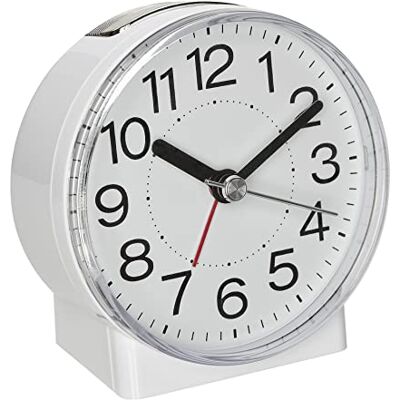 TFA Dostmann analoge wekker, 60.1037.02, stil uurwerk, alarm met sluimerfunctie, achtergrondverlichting, wit, (L) 85 x (B) 45 x (H) 87 mm TFA Dostmann analoge wekker, 60.1037.02, stil uurwerk, alarm met sluimerfunctie, achtergrondverlichting, wit, (L) 85 x (B) 45 x (H) 87 mm