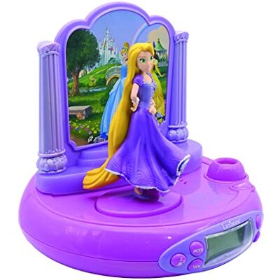 Lexibook Disney Princess Rapunzel Projector Radio klok, ingebouwd nachtlampje, tijdprojectie op het plafond, geluidseffecten, batterij-aangedreven, roze/paars, RP515DPLXB Lexibook Disney Princess Rapunzel Projector Radio klok, ingebouwd nachtlampje, tijdprojectie op het plafond, geluidseffecten, batterij-aangedreven, roze/paars, RP515DPLXB