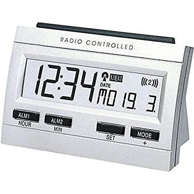 techno line Funkwecker WT 87 mit Innentemperaturanzeige und Memo-Alarmfunktion, Silber techno line Funkwecker WT 87 mit Innentemperaturanzeige und Memo-Alarmfunktion, Silber