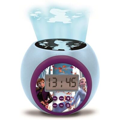 Lexibook , Projector Klok Disney Frozen 2 Anna Elsa met sluimerfunctie, nachtlampje met timer, LCD-scherm, werkt op batterijen, blauw/paars, RL977FZLXB Lexibook , Projector Klok Disney Frozen 2 Anna Elsa met sluimerfunctie, nachtlampje met timer, LCD-scherm, werkt op batterijen, blauw/paars, RL977FZLXB