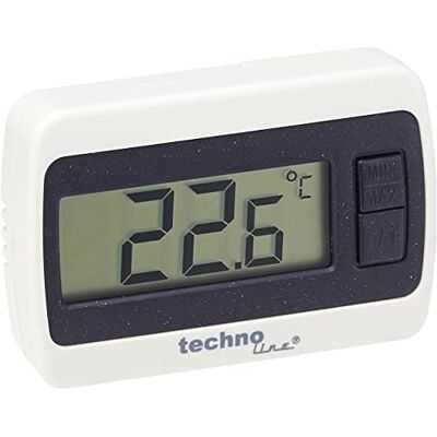 techno line Thermometer WS 7002 MIN/MAX Temperaturanzeige, genaue Werte, Weiß, 6,0 x 1,4 x 4,0 cm techno line Thermometer WS 7002 MIN/MAX Temperaturanzeige, genaue Werte, Weiß, 6,0 x 1,4 x 4,0 cm