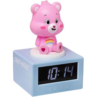 Paladone Care Pink Cheer Bear digitale wekker met nachtlampje en muziek, officieel gelicentieerde slaapkamerinrichting voor meisjes en vrouwen, popcultuurartikelen op batterijen, multi, één maat Paladone Care Pink Cheer Bear digitale wekker met nachtlampje en muziek, officieel gelicentieerde slaapkamerinrichting voor meisjes en vrouwen, popcultuurartikelen op batterijen, multi, één maat
