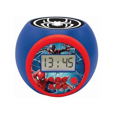 Lexibook Marvel Spider-Man-wekker met projectiefunctie en sluimerfunctie, nachtlampje met timer, lcd-display, werkt op batterijen, blauw/rood, RL977SPLXB Lexibook Marvel Spider-Man-wekker met projectiefunctie en sluimerfunctie, nachtlampje met timer, lcd-display, werkt op batterijen, blauw/rood, RL977SPLXB