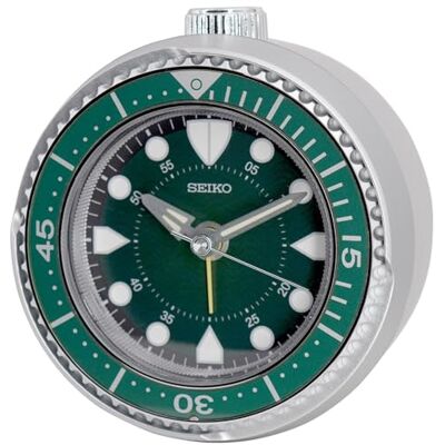 Seiko Clock wekker zilver-groen Seiko Clock wekker zilver-groen