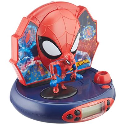 Lexibook , Spider-Man, Projector wekker voor kinderen, Nachtlampje en tijdprojectie naar het plafond, Geluidseffecten, Werkt op batterijen, Rood, RP500SP Lexibook , Spider-Man, Projector wekker voor kinderen, Nachtlampje en tijdprojectie naar het plafond, Geluidseffecten, Werkt op batterijen, Rood, RP500SP
