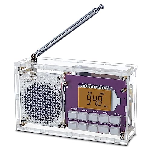 Kliplinc DIY digitale radio-kit korte golfradio FM 87-108 MHz + klok voor schoolonderwijs in het mint-leeronderwijs