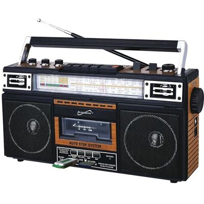 Supersonic SC-3201TBTWOD Bluetooth Retro 4 Band Radio Cassette USB Wood Supersonic SC-3201TBTWOD Bluetooth Retro 4 Band Radio Cassette USB Wood