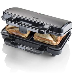 Bestron XL Tosti ijzer voor 2 Tosti's, Tosti apparat met antiaanbaklaag & indicatielampje, 1000W, kleur: Titangrijs