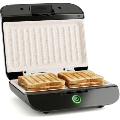 Nilson Life Broodrooster voor sandwiches en sandwiches, capaciteit voor 2 sandwiches, antiaanbaklaag, vaste plaat, NSM800FX, 800 W, kabel 80 cm, roestvrij staal Nilson Life Broodrooster voor sandwiches en sandwiches, capaciteit voor 2 sandwiches, antiaanbaklaag, vaste plaat, NSM800FX, 800 W, kabel 80 cm, roestvrij staal