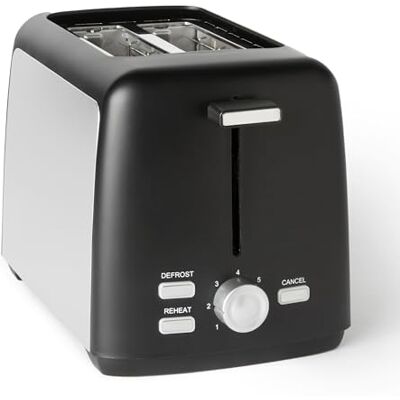 Amazon Basics broodrooster met 2 sneetjes, 7 bruiningsniveaus en uitneembare kruimellade, extra brede sleuven, 800W, zwart Amazon Basics broodrooster met 2 sneetjes, 7 bruiningsniveaus en uitneembare kruimellade, extra brede sleuven, 800W, zwart