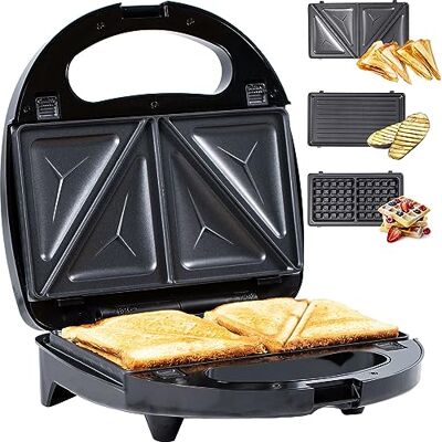 Gadgy 3 in 1 Wafelijzer Tosti IJzer Contactgrill 750W Verwisselbare Platen voor Wafels Tosti's en Grillen met Antiaanbaklaag Cool Touch Handgreep en Antislipvoeten Gadgy 3 in 1 Wafelijzer Tosti IJzer Contactgrill 750W Verwisselbare Platen voor Wafels Tosti's en Grillen met Antiaanbaklaag Cool Touch Handgreep en Antislipvoeten