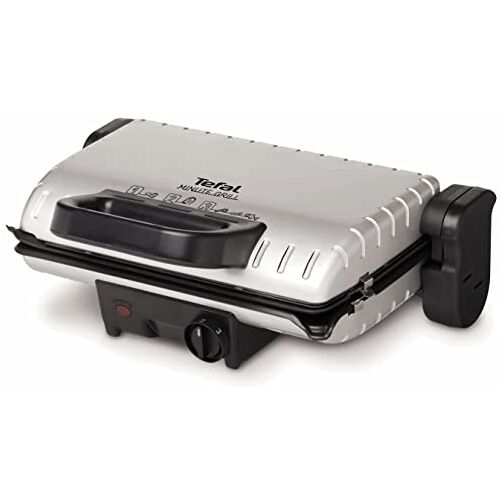 Tefal Minute Grill Silver GC2050 contactgrill met verwijderbare anti-aanbakplaten en 2 grillstanden, GC205012, barbecue, grill.