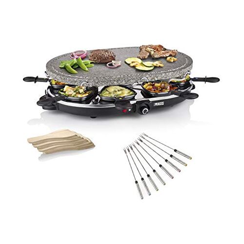 Princess Raclette en steengrill set met tapijtvorken voor 8 personen, 1200 watt, anti-aanbaklaag, 01.162720.01.001