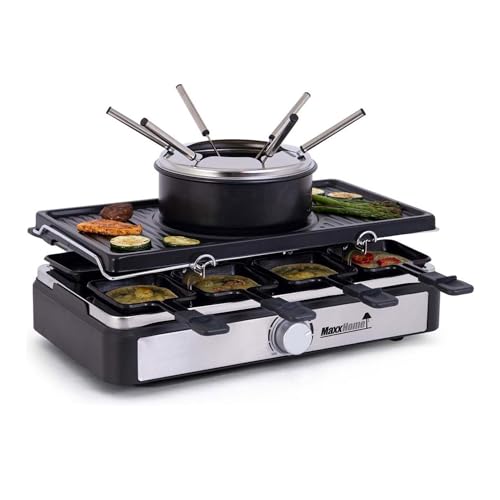 MaxxHome Gourmetset Raclette Gourmetstel Fonduepan 8 personen