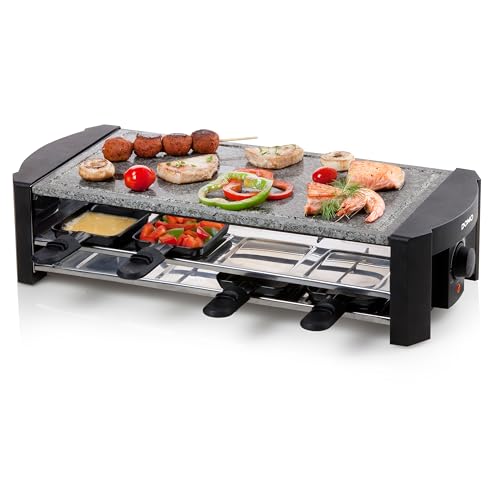 Domo DO9186G Raclette steengrill, steen, zwart/zilver