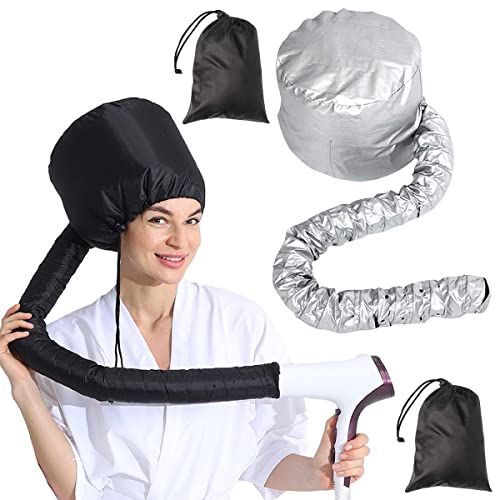 CHENKEE Bonnet Attachment voor haardroger, , 2 stuks, droogkapjes, voor haar, verstelbare haardrogerkap, salon, haardrogerhood, bonnet, droogkappen voor haar, wrap, tulband, haardroogdoek