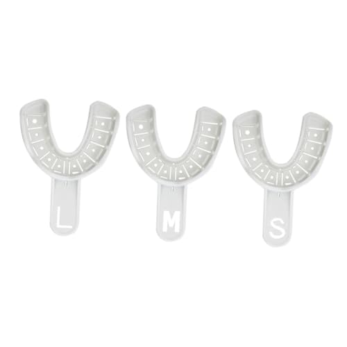 Healeved 3 Paar Tandheelkundige Orale Indruk Generieke Tandheelkundige Houder Mond Tand Tandheelkundig Kunstgebit Volledige Mond Wit Plastic