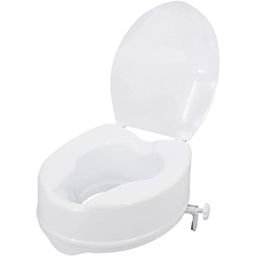 CQLXZ Verhoogde toiletbril met een verhoging van 10 cm of 15 cm, Easy Fit verhoogde toiletbril, verlengde en verhoogde stoelsteun met slot voor ouderen, gehandicapten en gehandicapten