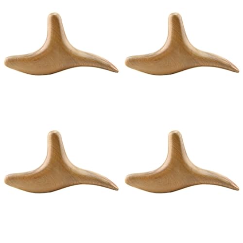 ULTECHNOVO 4 Stuks Hulpmiddel Voor Rug Stimulator Masserend Hulpmiddel Gua Sha Gezichtshulpmiddel Masserende Plank Hulpmiddelen Guasha-schraaphulpmiddel Schrapend Hulpmiddel Nek Houten Madero