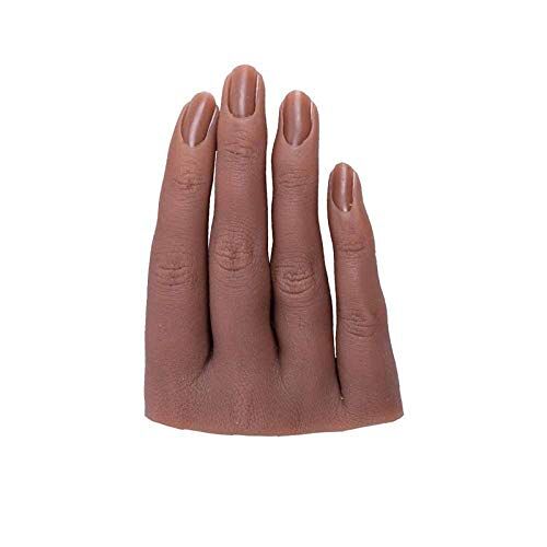 AFYH Oefenhanden, Siliconen Mannequin Handen Met 4 vingers ingebedde spijkersleuf-model voor één hand-10,5x7,5 cm-vrouwelijke vingers,5,right finger