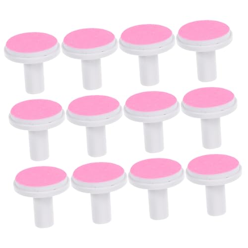 FRCOLOR 12 stuks nagelpolijstmachine reservekoppen voor nagelknipper reservepads voor nagelknipper reservekoppen voor nagelslijper nagelvijlpad reserveonderdeel baby schuurpapier accessoires roze