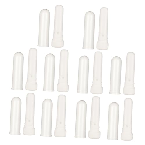 GLEAVI 10 Stuks Snorkel Etherische Olie Inhalator Nasale Inhalator Stick Nasale Inhalatiebuizen Navulbare Etherische Olie-inhalatoren Lege Neusinhalatorbuizen Massa Plastic Lavendel Wit