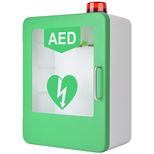 KYZTMHC AED EHBO-kit muurbeugel Cardiale buitendoos Transparant venster Automatische opbergkast voor externe defibrillatoren, geschikt voor alle merken defibrillatoren