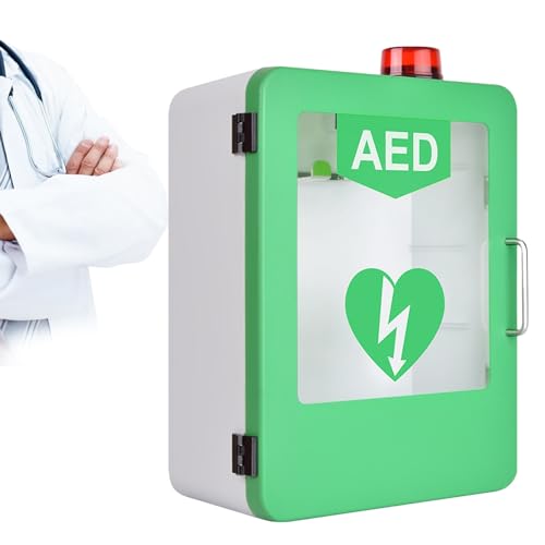 DKDDZQ AED-defibrillatorkast, Wandgemonteerde Opbergkast Voor EHBO-AED-defibrillatoren, Opbergkast Met Alarm En Licht