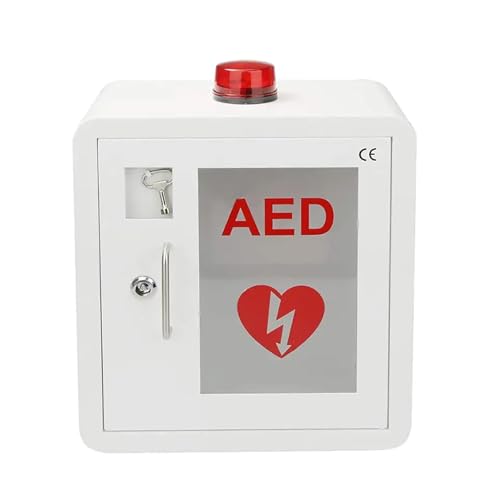 YXJPP Aan de muur gemonteerde AED-defibrillatoropbergkast, EHBO-doos Cardiale defibrillatoropbergkast AED-alarmbox met sleutel en alarm, geschikt voor de meeste AED-modellen, voor kantoor, verpleeghuis