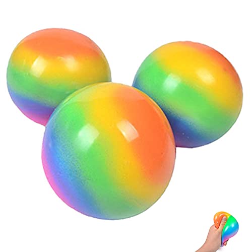 Grasslandy 3 Piezas Anti-Stress Balls Regenboog Gel Bal Anti-Stress Bal Anti-Stress Revalidatie Bal Anti-Stress Draagbare Zachte Anti-Stress Ballen Voor Kantoor Klaslokalen (7 cm)