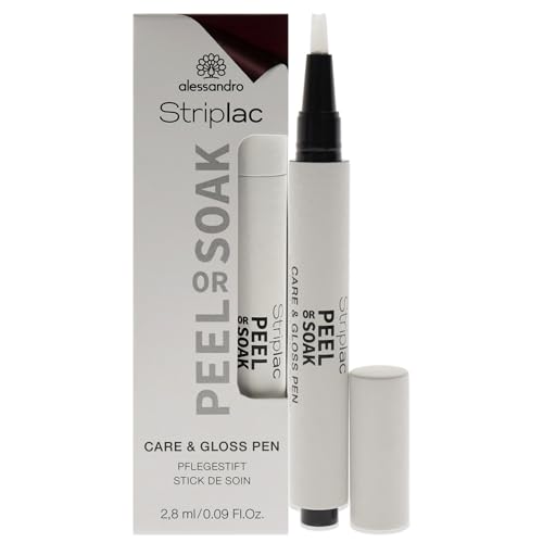 alessandro Striplac Peel Or Soak Care & Gloss Finish Verzorgingsstift voor verzorging/glans op reis en onderweg, 2,8 ml