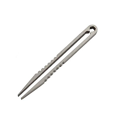 SOUTES Algemene industriële pincetten, EDC versnellingsklem pick-up clip zak precieze grip grijp haar verwijder pick-up pincet eerste hulp lichtgewicht legering pincet Precisiepincetset (Size : Titanium col