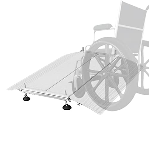ZJMK Hellingen Lichte rolstoelhelling, overbruggingshelling naar drempel, draagbaar, gewelfd, overgangshelling door rolstoelrijder (afmetingen: 74 x 134 x 15 cm)