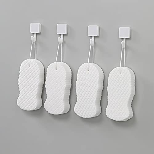 Anoudon 4 stuks badsponzen voor vrouwen, mannen, kinderen, spons, loopfa, lichaamscrubber, douchespons voor lichaamswas, badkamer, badspons