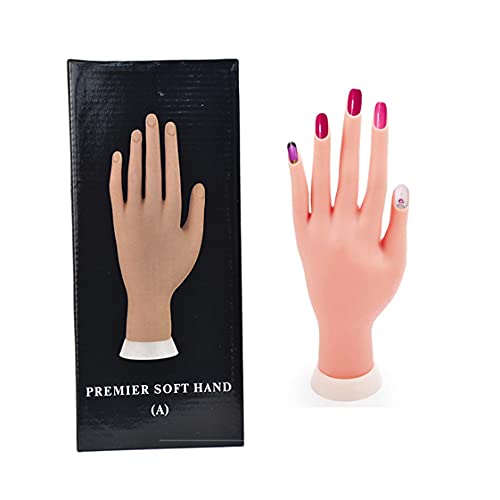 BLTYXT Manicure Praktijk Handen & Vingers Nail Hand Praktijk Model Flexibele Beweegbare Zachte Plastic Hand voor Fake Nail Art Starter Training